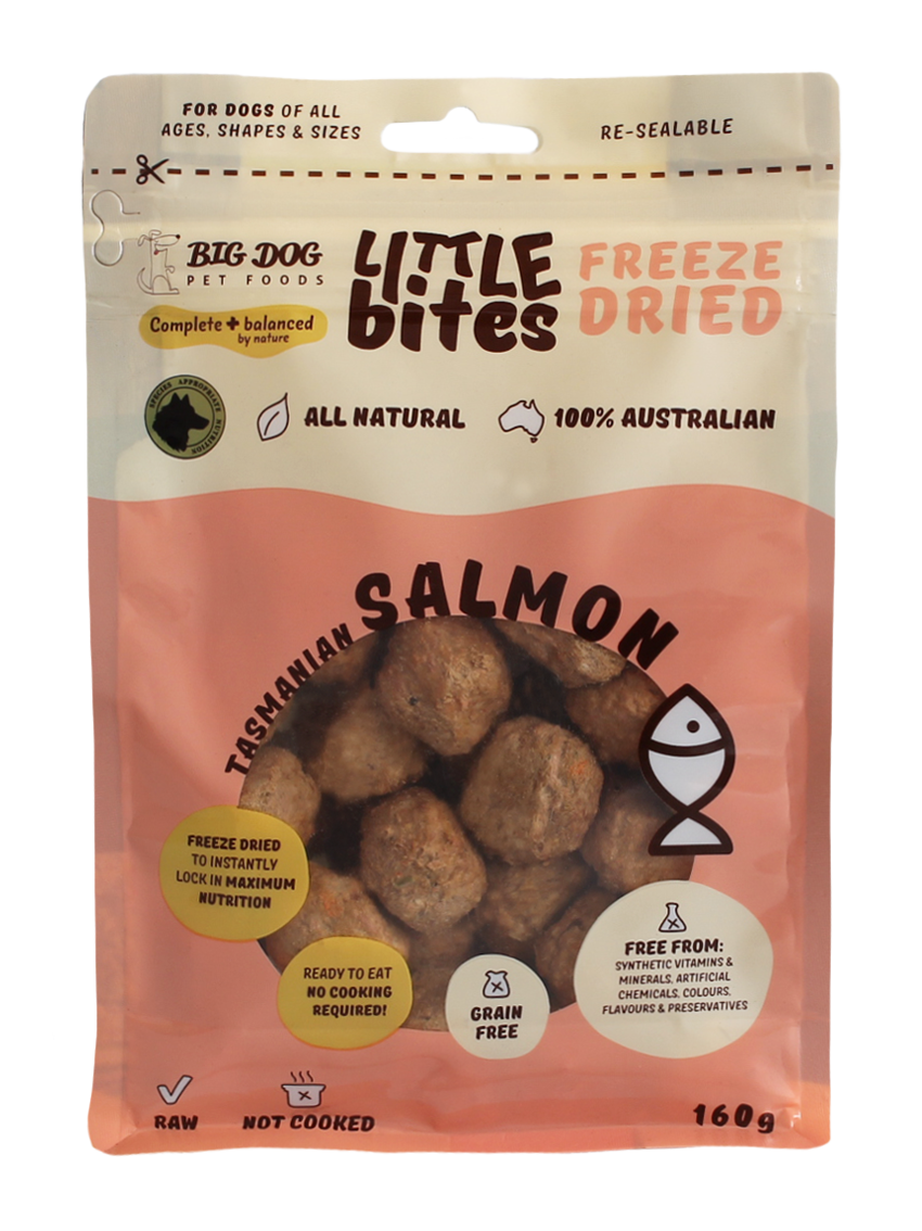 Big Dog Little Bites Freeze Dried Tasmanian Salmon Mudpuddle Pets
